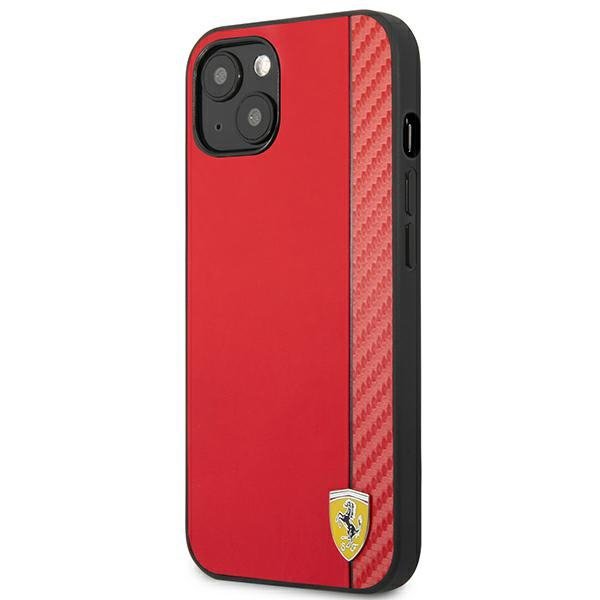 Ferrari FESAXHCP13MRE iPhone 13 / 14 / 15 6.1&quot; czerwony/red hardcase On Track Carbon Stripe