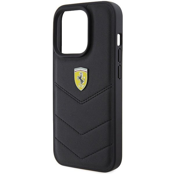 Ferrari FEHCP15LRDUK iPhone 15 Pro 6.1&quot; czarny/black hardcase Quilted Metal Logo