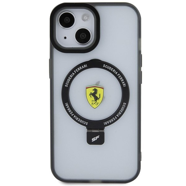 Ferrari FEHMP15SUSCAH iPhone 15 / 14 / 13 6.1&quot; transparent hardcase Ring Stand 2023 Collection MagSafe