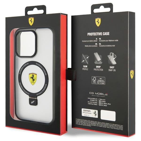 Ferrari FEHMP15XUSCAH iPhone 15 Pro Max 6.7&quot; transparent hardcase Ring Stand 2023 Collection MagSafe