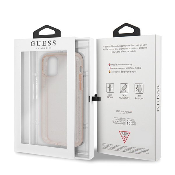 Guess GUHCN58PCGLPI iPhone 11 Proróżowy/pink hard case Glitter