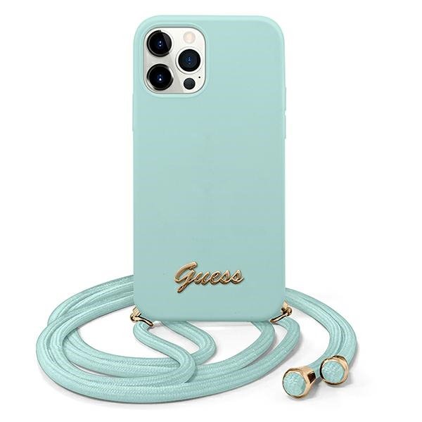 Guess GUHCP12LLSCLMGLB iPhone 12 Pro Max 6,7&quot; jasno niebieski/light blue hardcase Metal Logo Cord