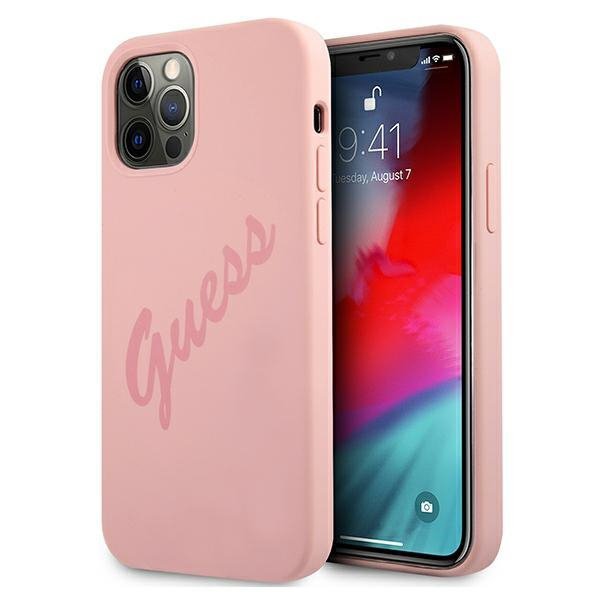 Guess GUHCP12LLSVSPI iPhone 12 Pro Max6,7&quot; różowy/pink hardcase Script Vintage