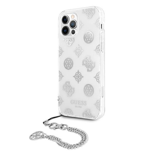 Guess GUHCP12LKSPESI iPhone 12 Pro Max6,7&quot; srebrny/silver hardcase Peony Chain Collection