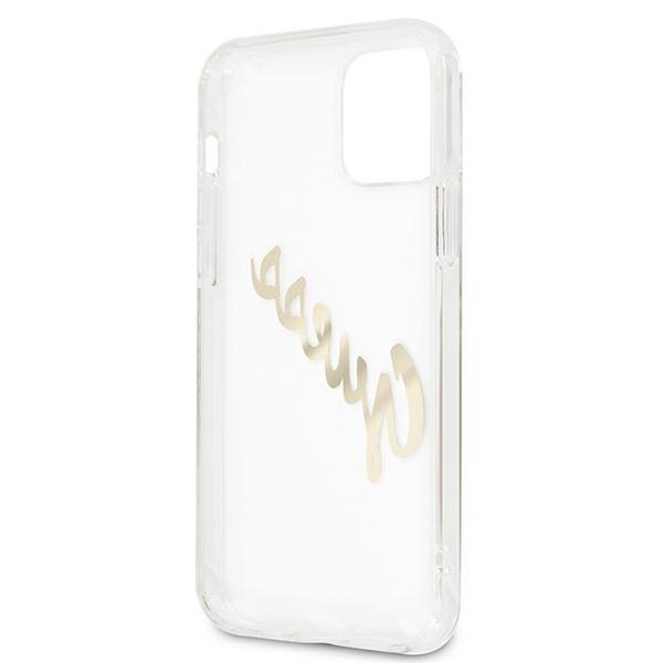 Guess GUHCP12LKTRSVGO iPhone 12 Pro Max 6,7&quot; Transparent hardcase Vintage Script Gold