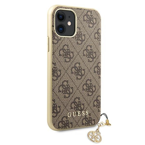 Guess GUHCN61GF4GBR iPhone 11 / Xr 6,1&quot;brown/brązowy hard case 4G Charms Collection