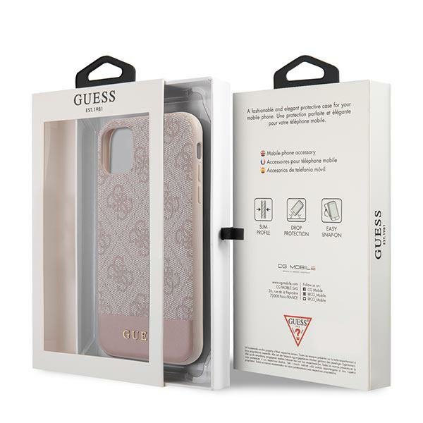 Guess GUHCN61G4GLPI iPhone 11 / Xr 6,1"różowy/pink hard case 4G Stripe Collection