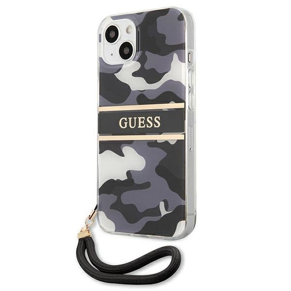 Guess GUHCP13MKCABBK iPhone 13 / 14 / 156.1&quot; czarny/black hardcase Camo Strap Collection