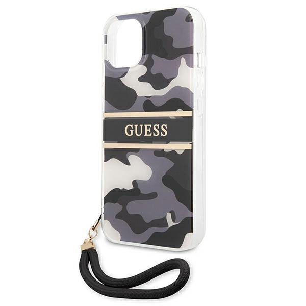Guess GUHCP13MKCABBK iPhone 13 / 14 / 156.1&quot; czarny/black hardcase Camo Strap Collection