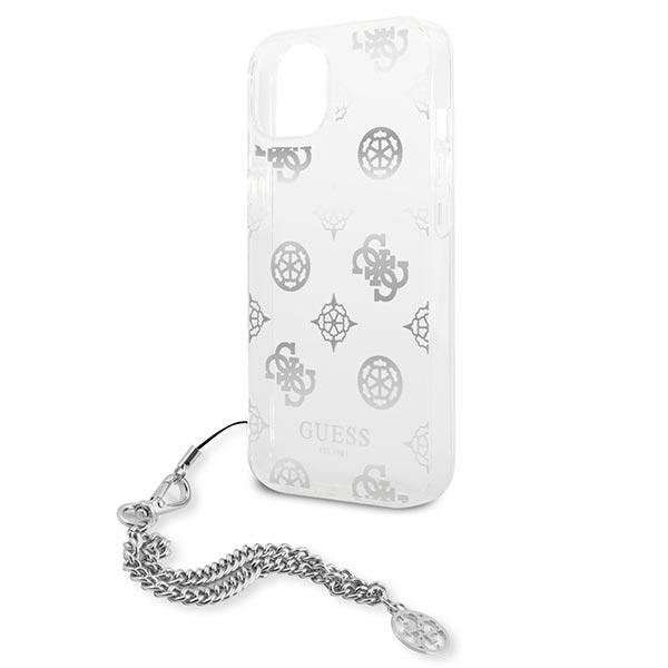 Guess GUHCP13SKSPESI iPhone 13 mini 5,4&quot; srebrny/silver hardcase Peony Chain Collection