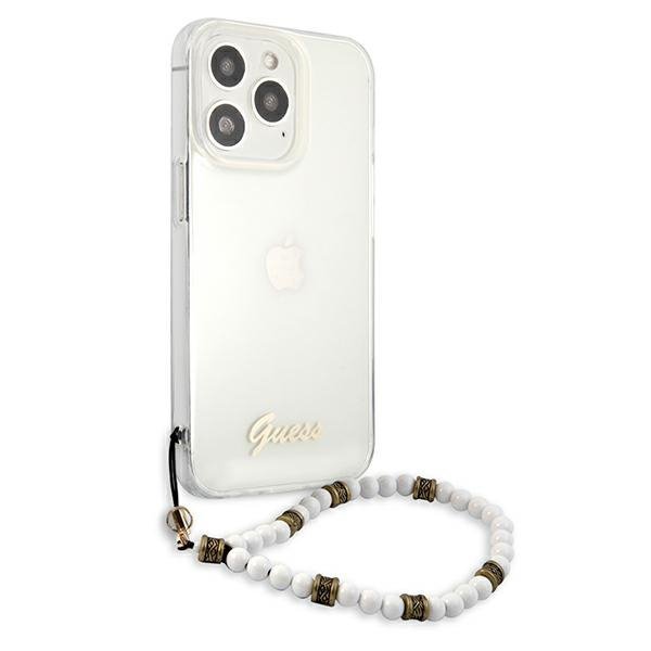 Guess GUHCP13LKPSWH iPhone 13 Pro / 13 6,1&quot; Transparent hardcase White Pearl
