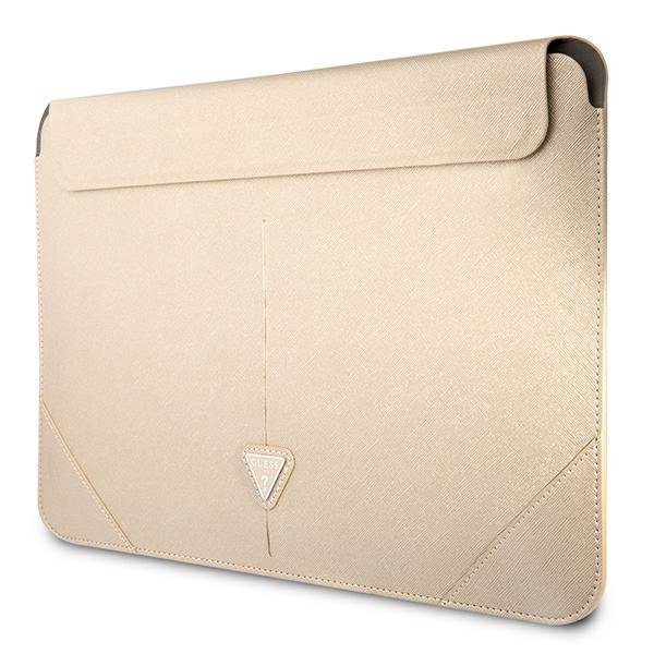 Guess Sleeve GUCS16PSATLE 16&quot; beżowy /beige Saffiano Triangle Logo