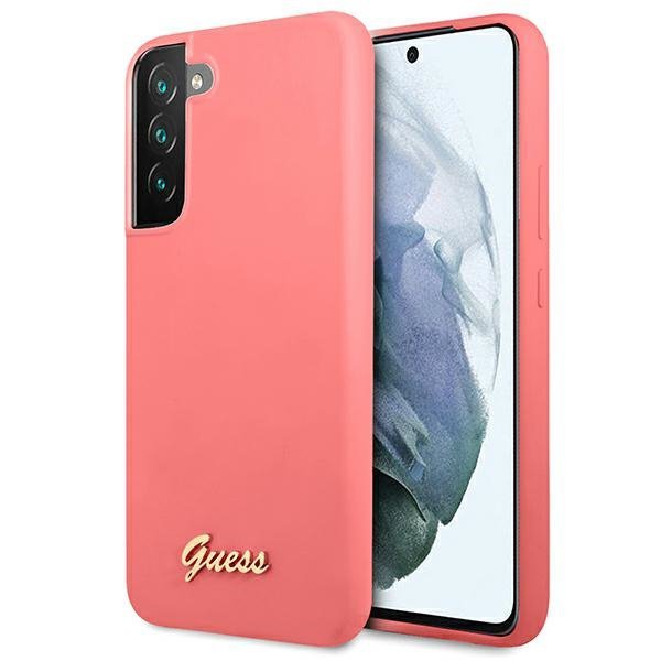 Guess GUHCS22MLSLMGFU S22+ S906fuksja/fuchsia hardcase Silicone Script Metal Logo