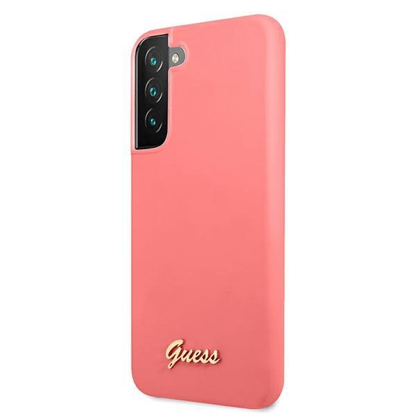 Guess GUHCS22MLSLMGFU S22+ S906fuksja/fuchsia hardcase Silicone Script Metal Logo