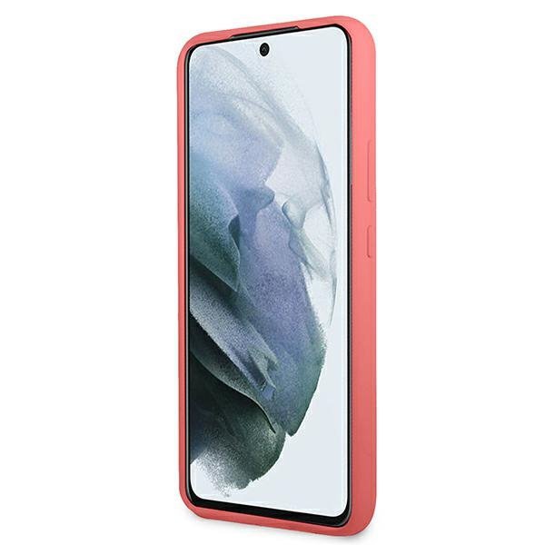 Guess GUHCS22MLSLMGFU S22+ S906fuksja/fuchsia hardcase Silicone Script Metal Logo