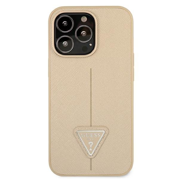 Guess GUHCP13LPSATLE iPhone 13 Pro/ 13 6,1&quot; beżowy/beige hardcase SaffianoTriangle Logo