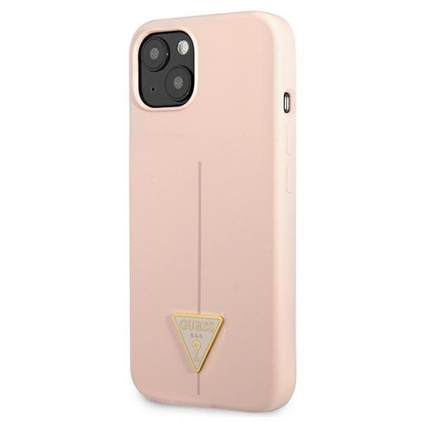 Guess GUHCP13MSLTGP iPhone 13 / 14 / 15 6.1&quot; różowy/pink hardcase Silicone Triangle