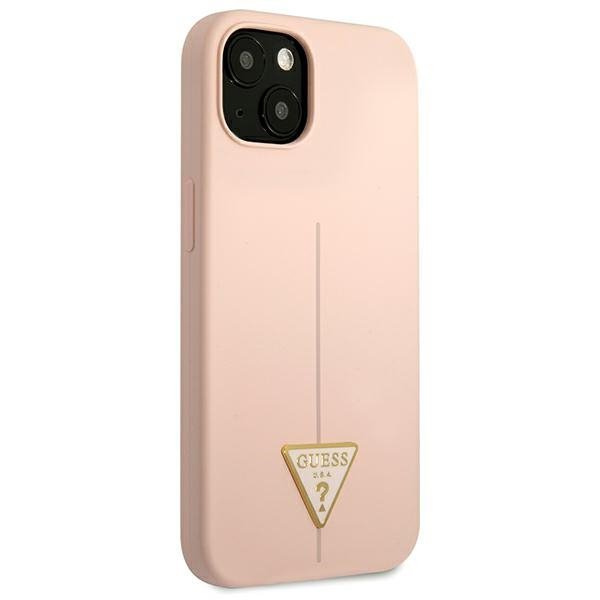 Guess GUHCP13MSLTGP iPhone 13 / 14 / 15 6.1&quot; różowy/pink hardcase Silicone Triangle