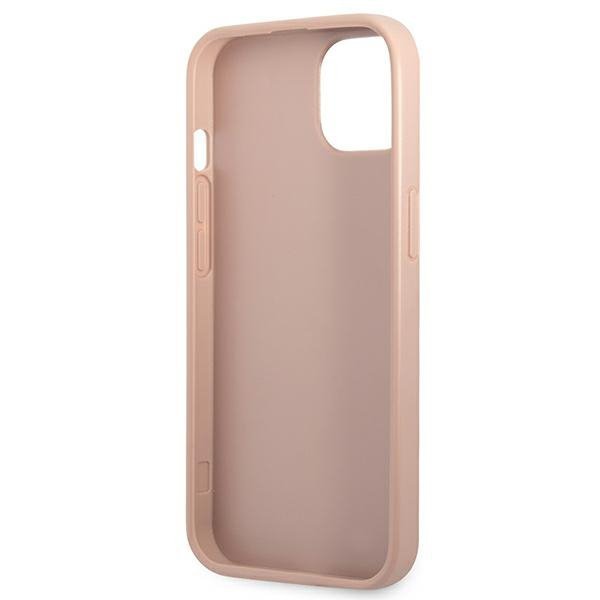Guess GUHCP13SPSATPP iPhone 13 mini 5,4&quot;różowy/pink hardcase SaffianoTriangle Logo Cardslot