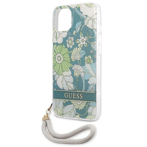 Guess GUHCP13SHFLSN iPhone 13 mini 5,4&quot; zielony/green hardcase Flower Strap