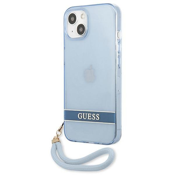 Guess GUHCP13SHTSGSB iPhone 13 mini 5,4&quot;niebieski/blue hardcase Translucent Stap