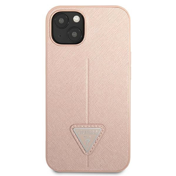 Guess GUHCP13SPSATLP iPhone 13 mini 5,4&quot; różowy/pink hardcase SaffianoTriangle Logo
