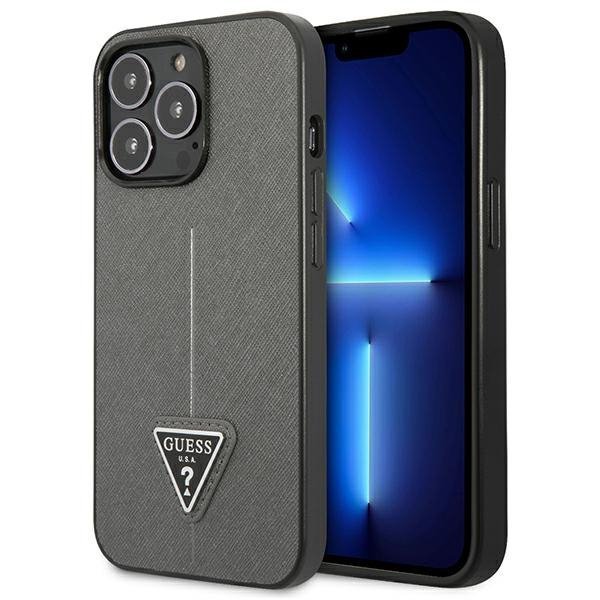Guess GUHCP13LPSATLG iPhone 13 Pro / 13 6,1&quot; srebrny/silver hardcase SaffianoTriangle Logo