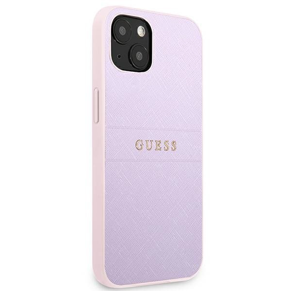 Guess GUHCP13SPSASBPU iPhone 13 mini5,4&quot; fioletowy/purple Saffiano Hot Stamp & Metal Logo