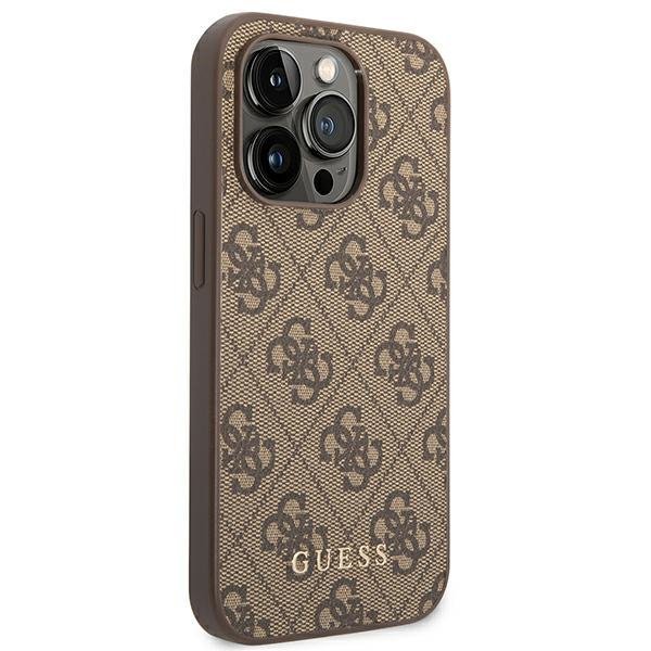 Guess GUHCP14XG4GFBR iPhone 14 Pro Max 6,7&quot; brązowy/brown hard case 4G Metal Gold Logo