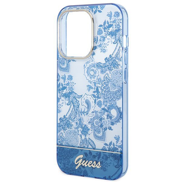 Guess GUHCP14XHGPLHB iPhone 14 Pro Max 6,7&quot; niebieski/blue hardcase Porcelain Collection