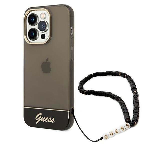 Guess GUHCP14XHGCOHK iPhone 14 Pro Max 6,7&quot; czarny/black hardcase Translucent Pearl Strap