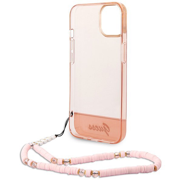 Guess GUHCP14MHGCOHP iPhone 14 Plus / 15 Plus 6.7&quot; różowy/pink hardcase Translucent Pearl Strap