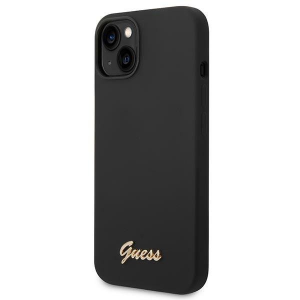 Guess GUHCP14MSLSMK iPhone 14 Plus / 15 Plus 6.7&quot; czarny/black hard case Silicone Vintage Gold Logo