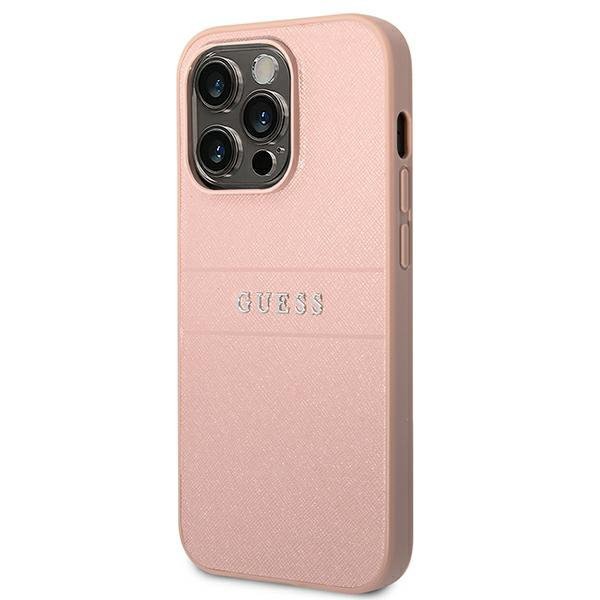 Guess GUHCP14LPSASBPI iPhone 14 Pro 6,1&quot; różowy/pink Saffiano Strap