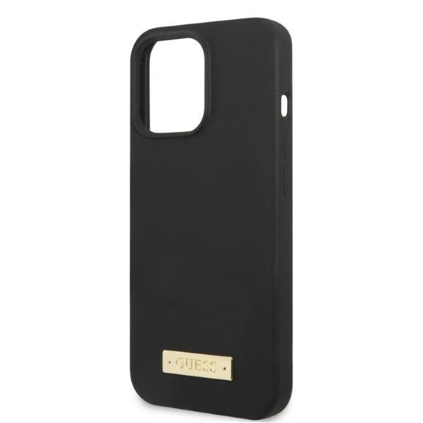 Guess GUHMP13XSPLK iPhone 13 Pro Max 6,7&quot; czarny/black hard case Silicone Logo Plate MagSafe