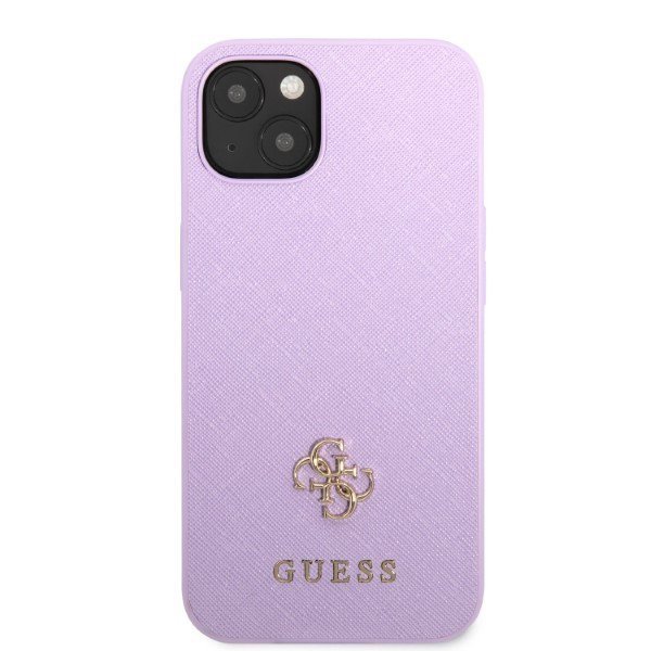 Guess GUHCP13SPS4MU iPhone 13 mini 5,4&quot; purpurowy/purple hardcase Saffiano 4G Small Metal Logo