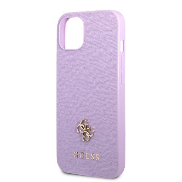 Guess GUHCP13SPS4MU iPhone 13 mini 5,4&quot; purpurowy/purple hardcase Saffiano 4G Small Metal Logo