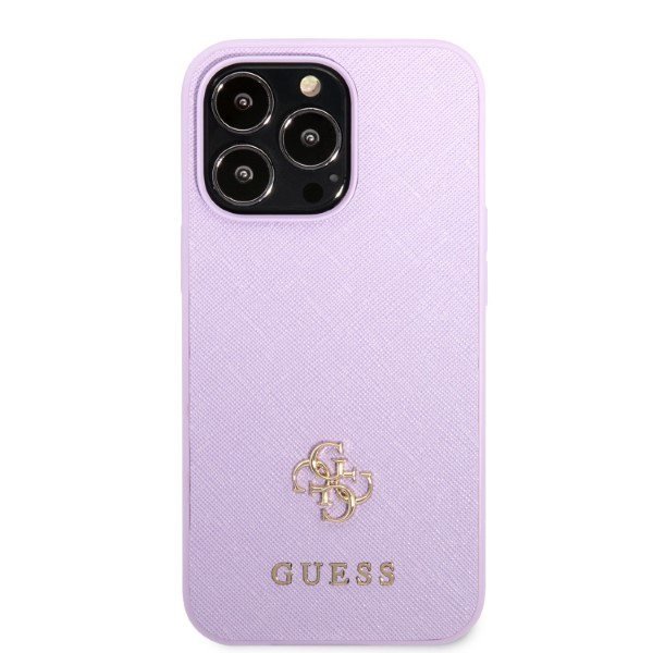 Guess GUHCP13XPS4MU iPhone 13 Pro Max 6,7&quot; purpurowy/purple hardcase Saffiano 4G Small Metal Logo