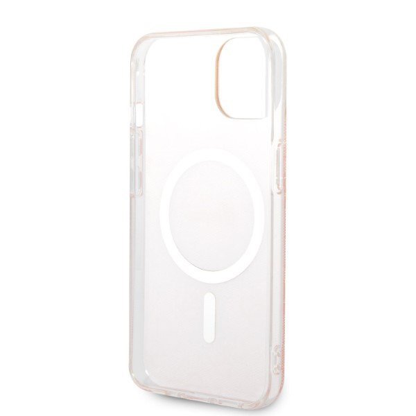 Zestaw Guess GUBPP14MH4EACSP Case+ Charger iPhone 14 Plus / 15 Plus 6.7&quot; różowy/pink hard case 4G Print MagSafe