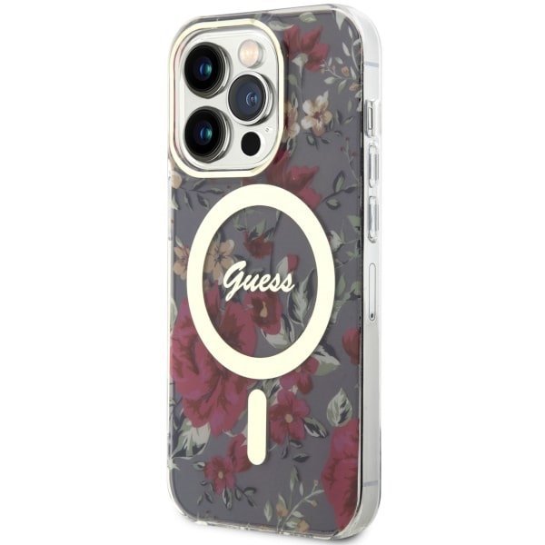 Guess GUHMP14LHCFWSA iPhone 14 Pro 6.1&quot; zielony/khaki hardcase Flower MagSafe
