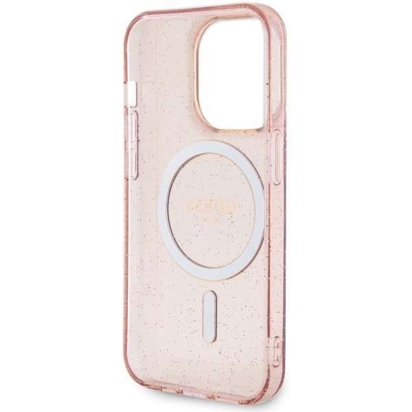 Guess GUHMP14LHCMCGP iPhone 14 Pro 6.1&quot; różowy/pink hardcase Glitter Gold MagSafe