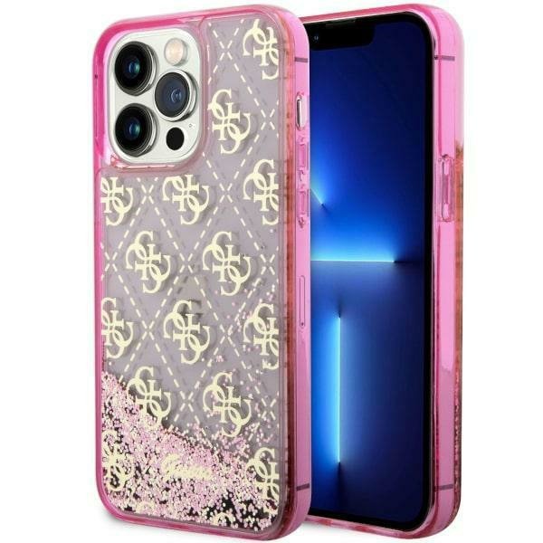 Guess GUHCP14LLC4PSGP iPhone 14 Pro 6.1&quot; różowy/pink hardcase Liquid Glitter 4G Transculent