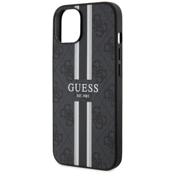 Guess GUHMP14SP4RPSK iPhone 14 / 15 / 13 6.1&quot; czarny/black hardcase 4G Printed Stripes MagSafe