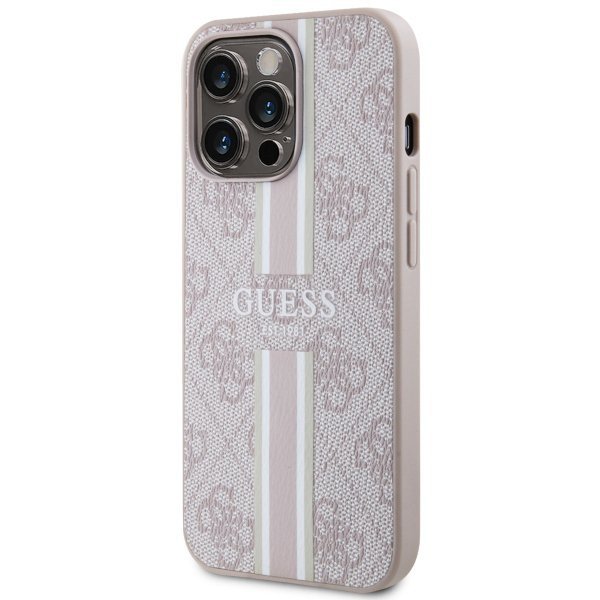 Guess GUHMP13LP4RPSP iPhone 13 Pro / 13 6,1&quot; różowy/pink hardcase 4G Printed Stripes MagSafe