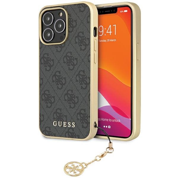 Guess GUHCP14LGF4GGR iPhone 14 Pro 6,1&quot; szary/grey hardcase 4G Charms Collection