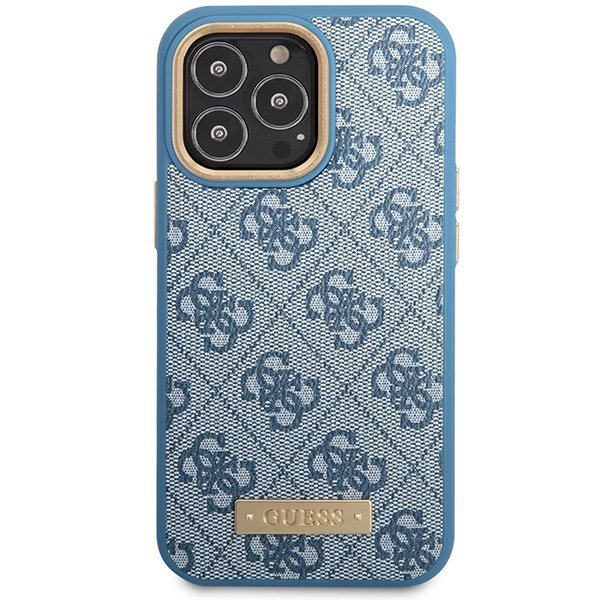 Guess GUHMP14XU4GPRB iPhone 14 Pro Max 6,7&quot; niebieski/blue hard case 4G Logo Plate MagSafe