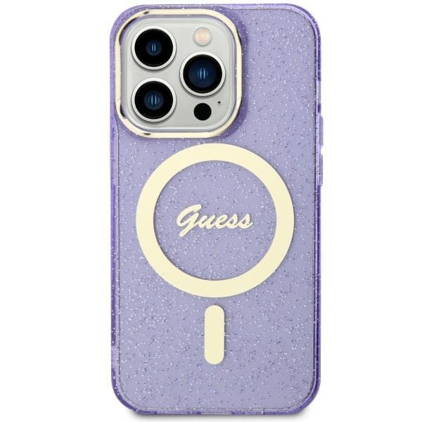 Guess GUHMN61HCMCGU iPhone 11 / Xr 6.1&quot; purpurowy/purple hardcase Glitter Gold MagSafe