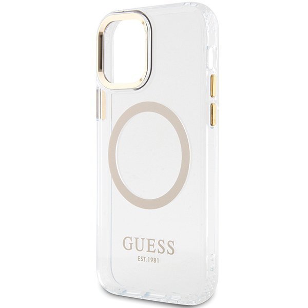 Guess GUHMP12MHTRMD iPhone 12/12 Pro 6.1&quot; złoty/gold hardcase Metal Outline Magsafe