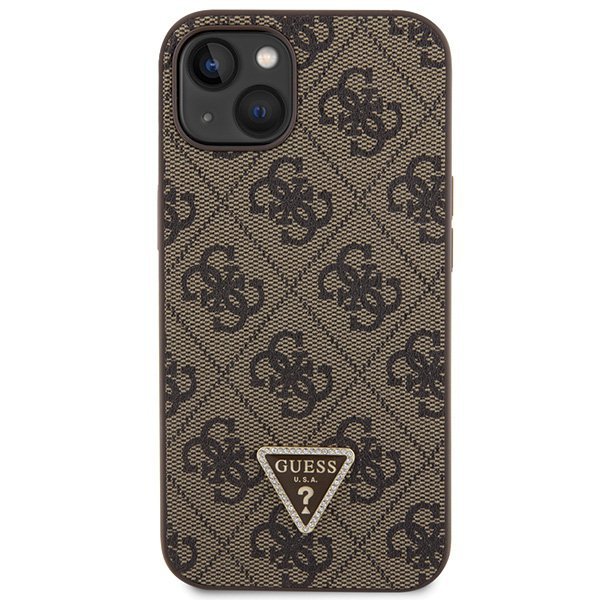 Guess GUHCP13MP4TDSCPW iPhone 13 / 14 / 15 6.1&quot; brązowy/brown hardcase Crossbody 4G Metal Logo