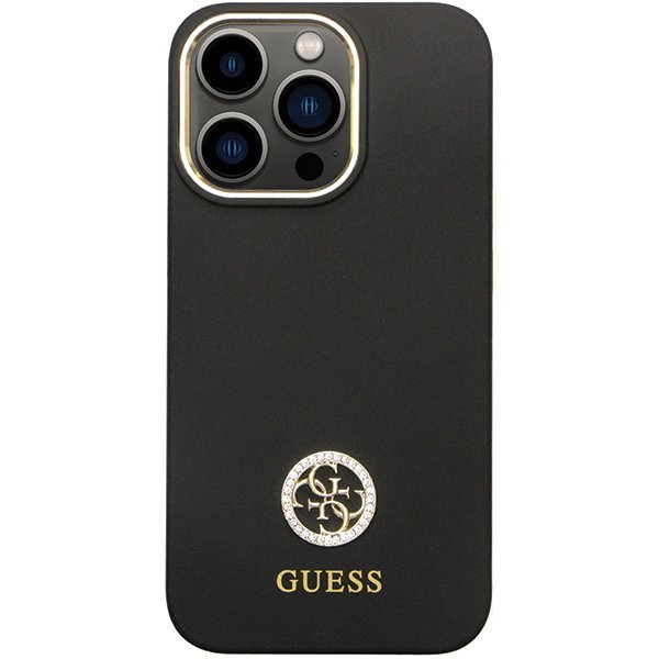 Guess GUHCP13LM4DGPK iPhone 13 Pro / 13 6.1&quot; czarny/black hardcase Silicone Logo Strass 4G